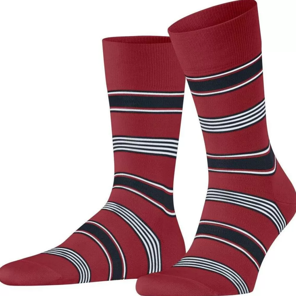 Falke Men's Socks^Red Marina Stripe Socks