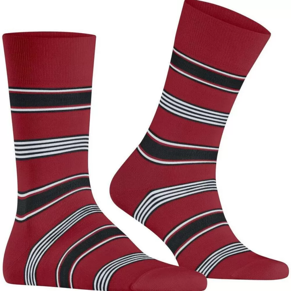Falke Men's Socks^Red Marina Stripe Socks