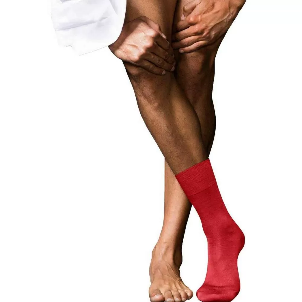 Falke Men's Socks^Red No 6 Finest Merino Wool And Silk Socks