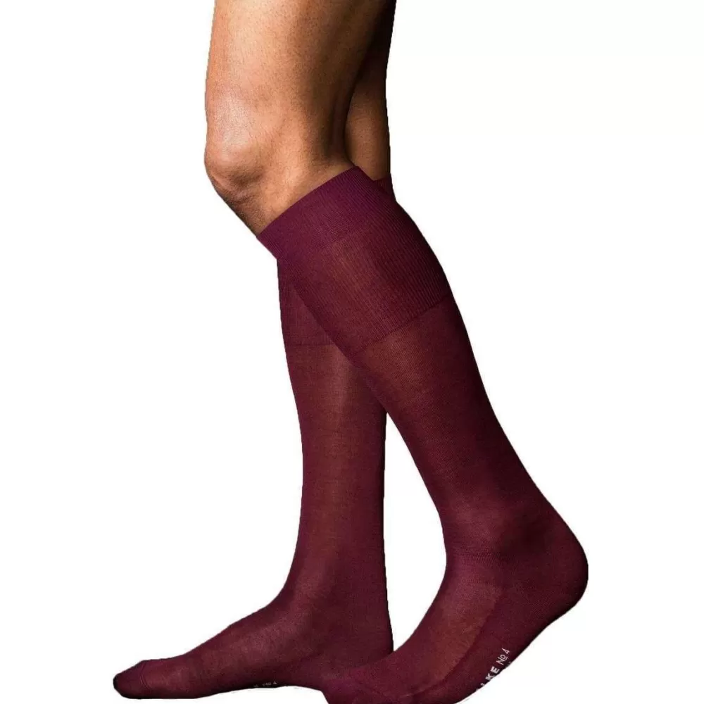 Falke Men's Socks^Red No4 Pure Silk Knee High Socks