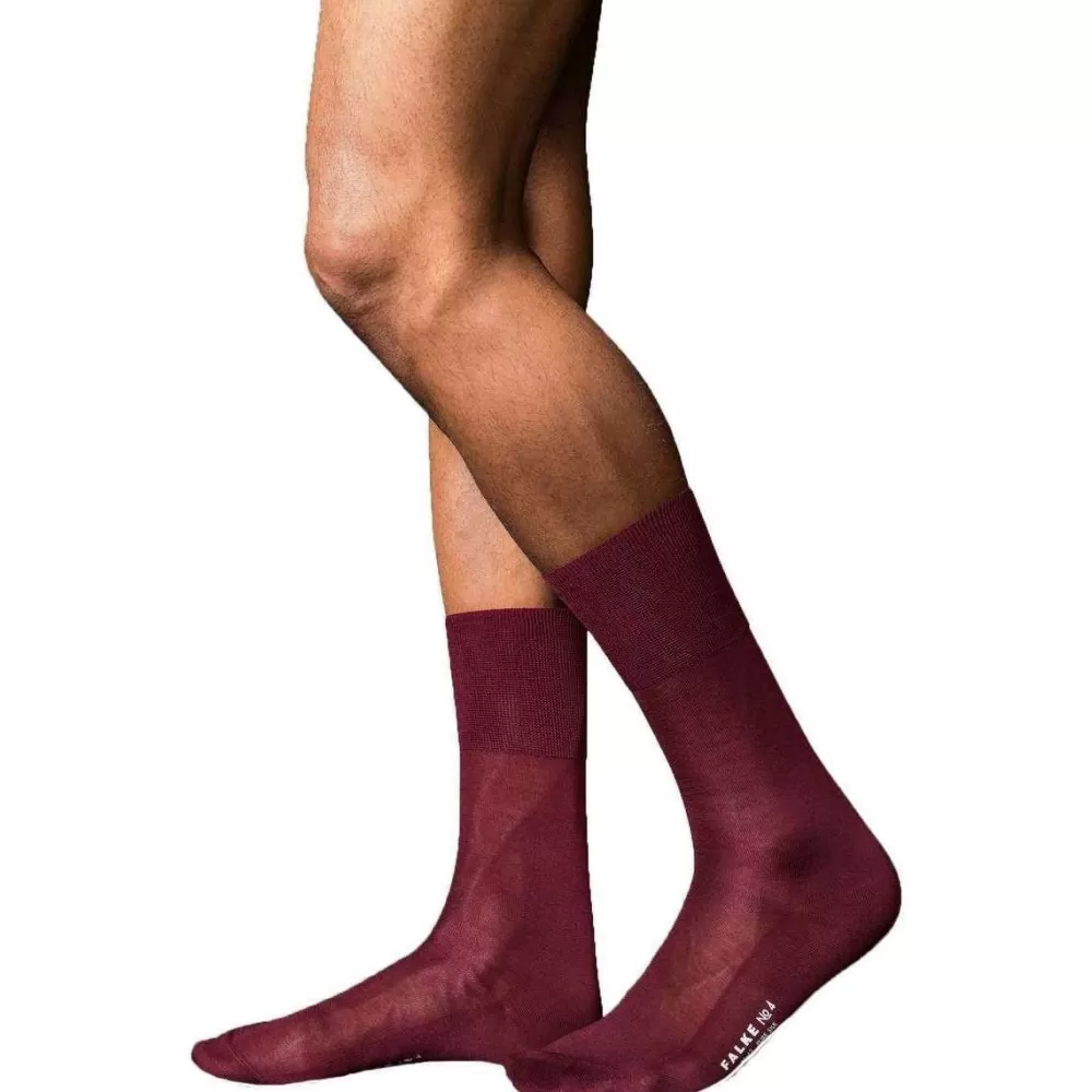 Falke Men's Socks^Red No4 Pure Silk Midcalf Socks