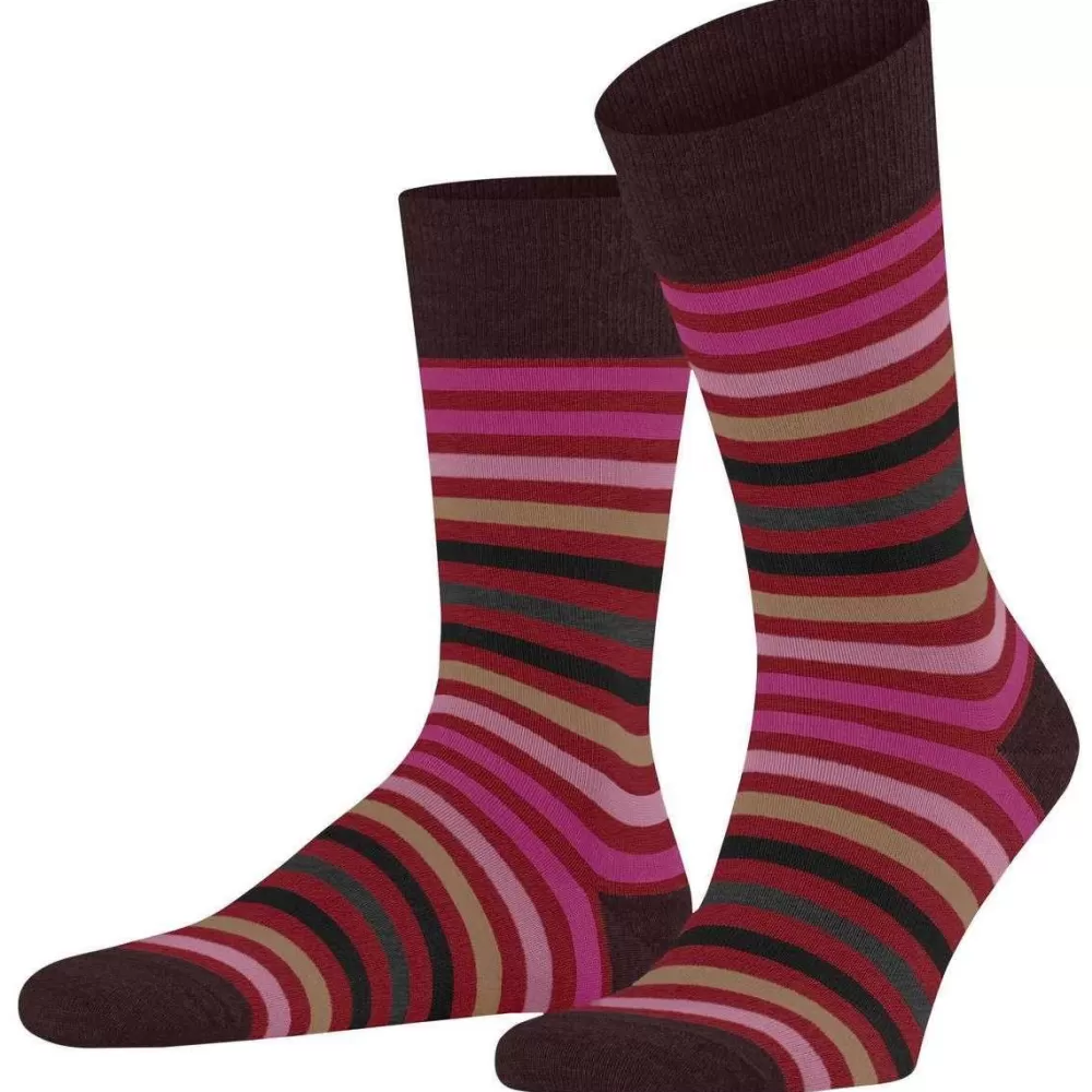 Falke Men's Socks^Red Tinted Stripe Socks