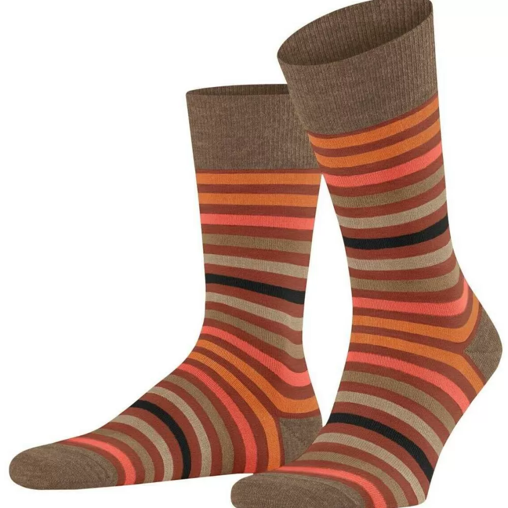 Falke Men's Socks^Red Tinted Stripe Socks