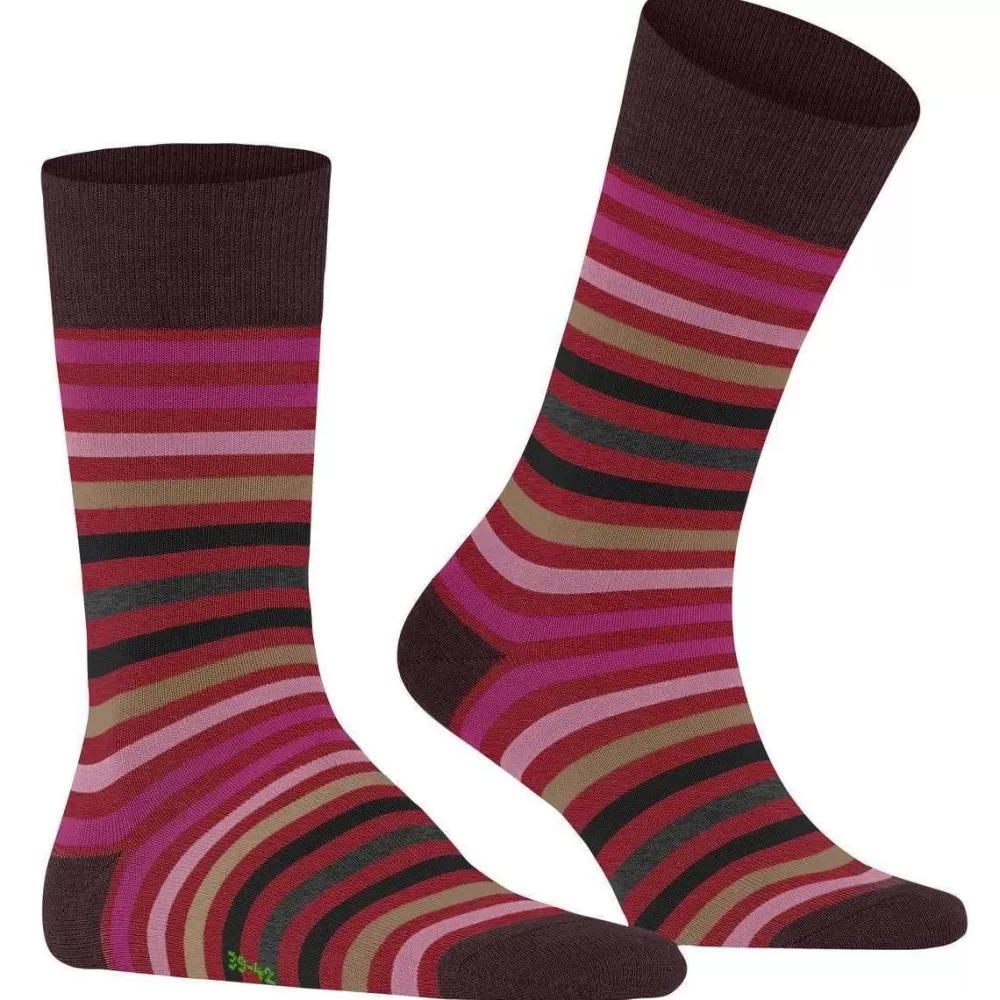Falke Men's Socks^Red Tinted Stripe Socks