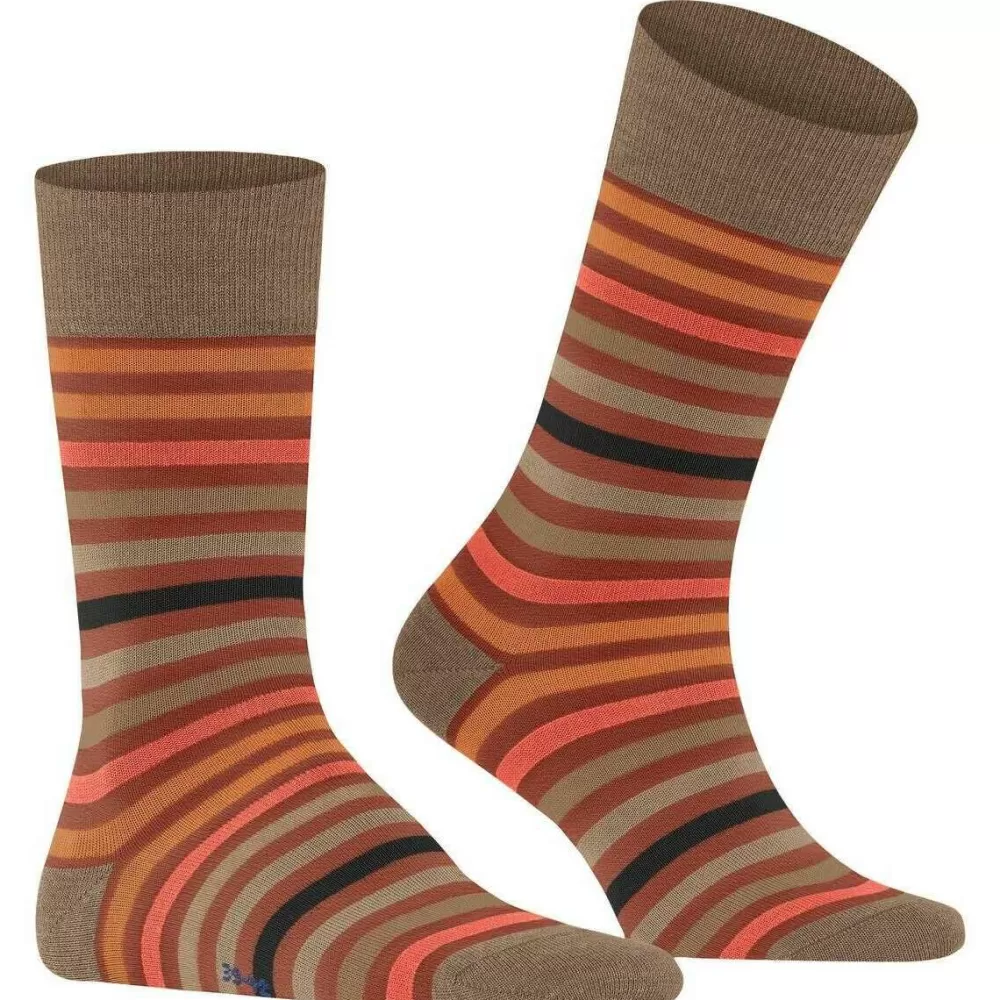 Falke Men's Socks^Red Tinted Stripe Socks