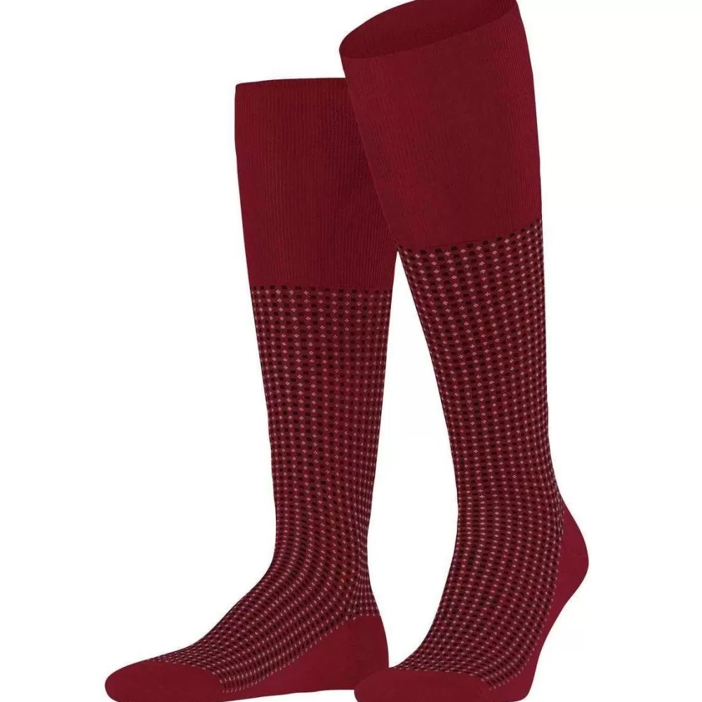 Falke Men's Socks^Red Uptown Tie Knee High Socks