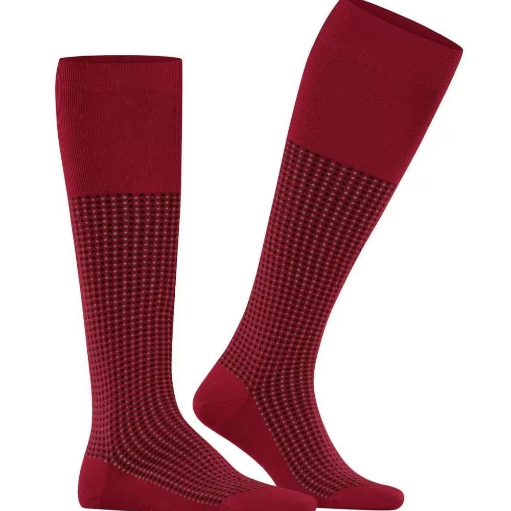 Falke Men's Socks^Red Uptown Tie Knee High Socks
