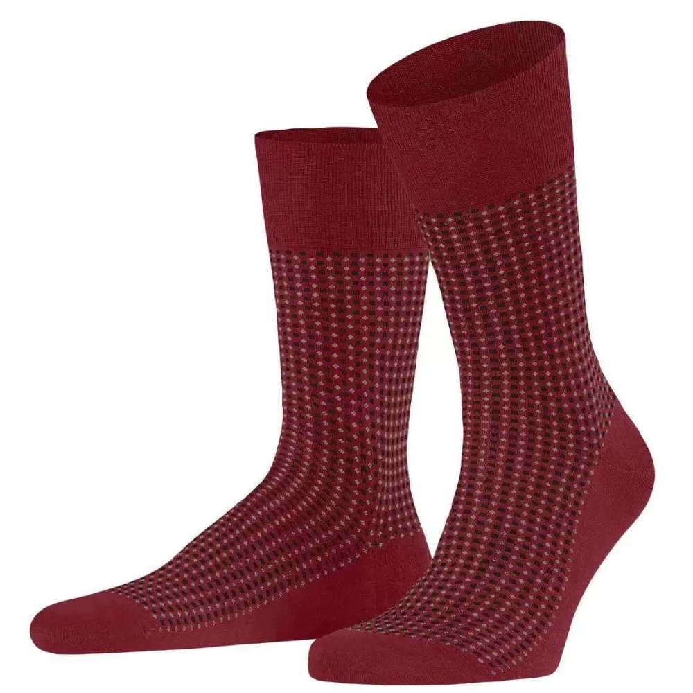 Falke Men's Socks^Red Uptown Tie Socks