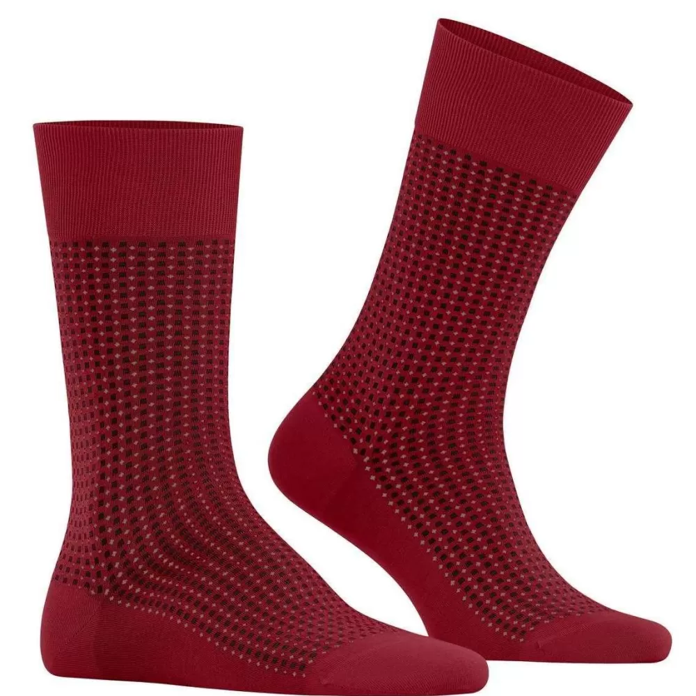 Falke Men's Socks^Red Uptown Tie Socks