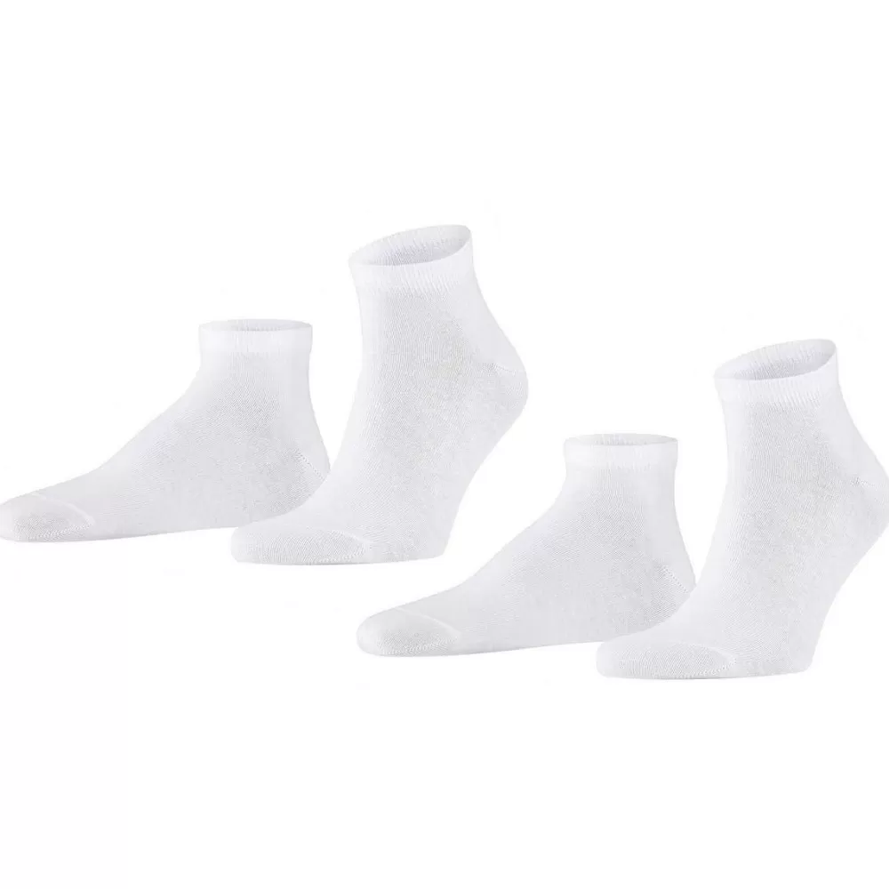 Falke Men's Socks^White Happy 2 Pack Sneaker Socks