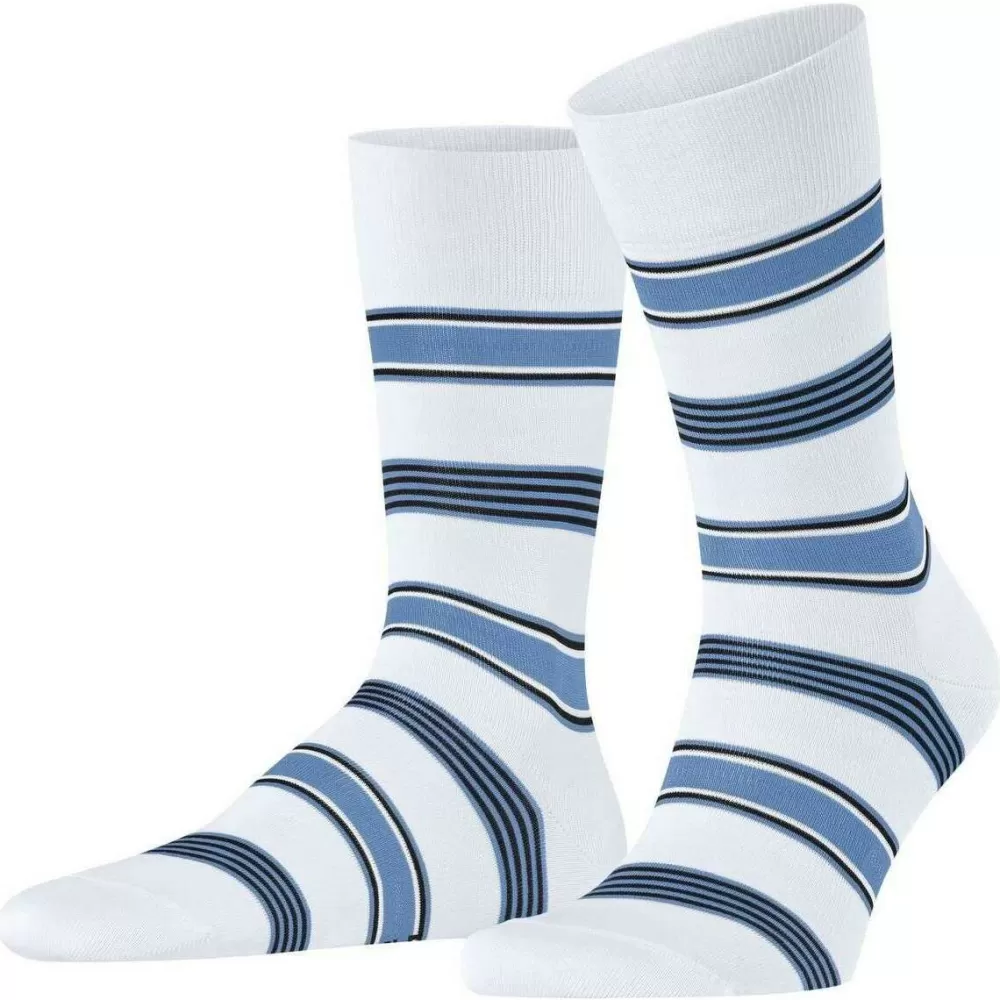 Falke Men's Socks^White Marina Stripe Socks