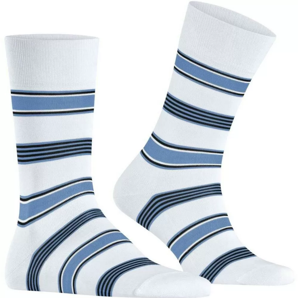 Falke Men's Socks^White Marina Stripe Socks