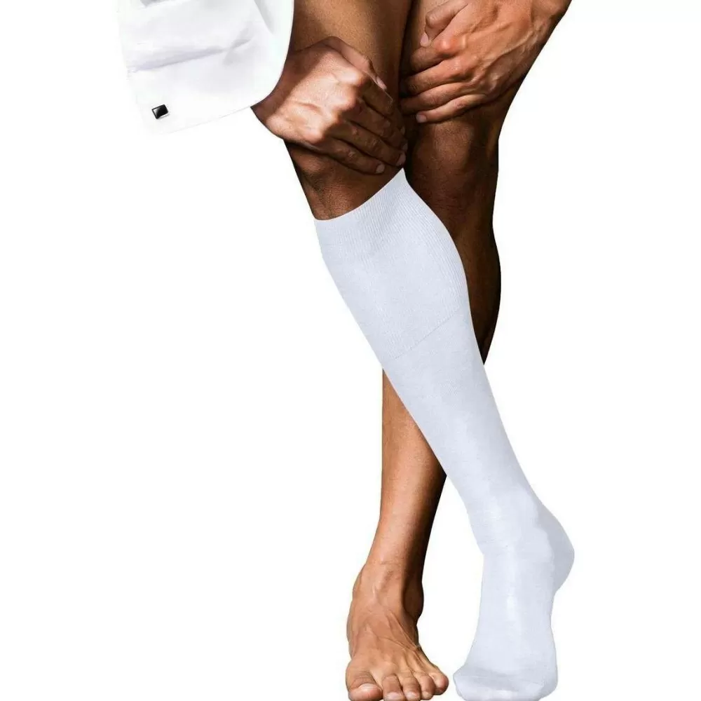 Falke Men's Socks^White No 9 Pure Fil D´Ecosse Knee High Socks