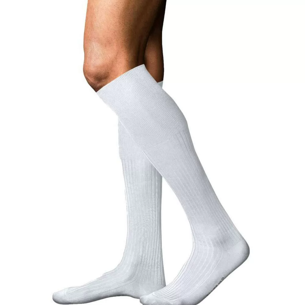 Falke Men's Socks^White No 10 Pure Fil D´Ecosse Knee High Socks