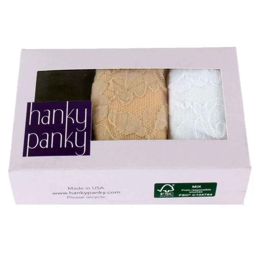 Hanky Panky Women's Underwear^Black Signature Lace 3 Pack Original Rise Thong