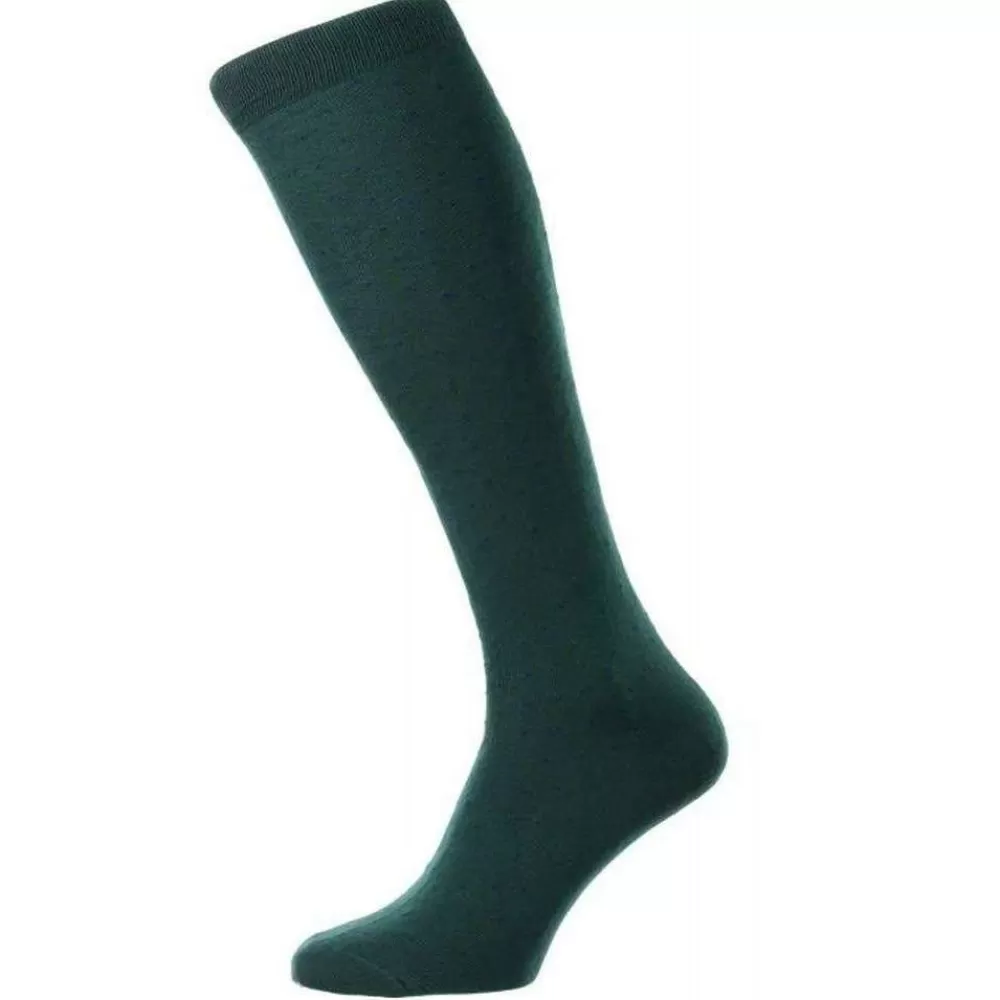Pantherella Men's Socks^Green Gadsbury Cotton Fil D'Ecosse Over The Calf Socks