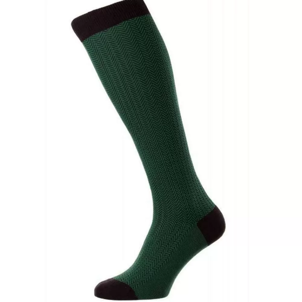 Pantherella Men's Socks^Grey Fabian Cotton Fil D'Ecosse Over The Calf Socks