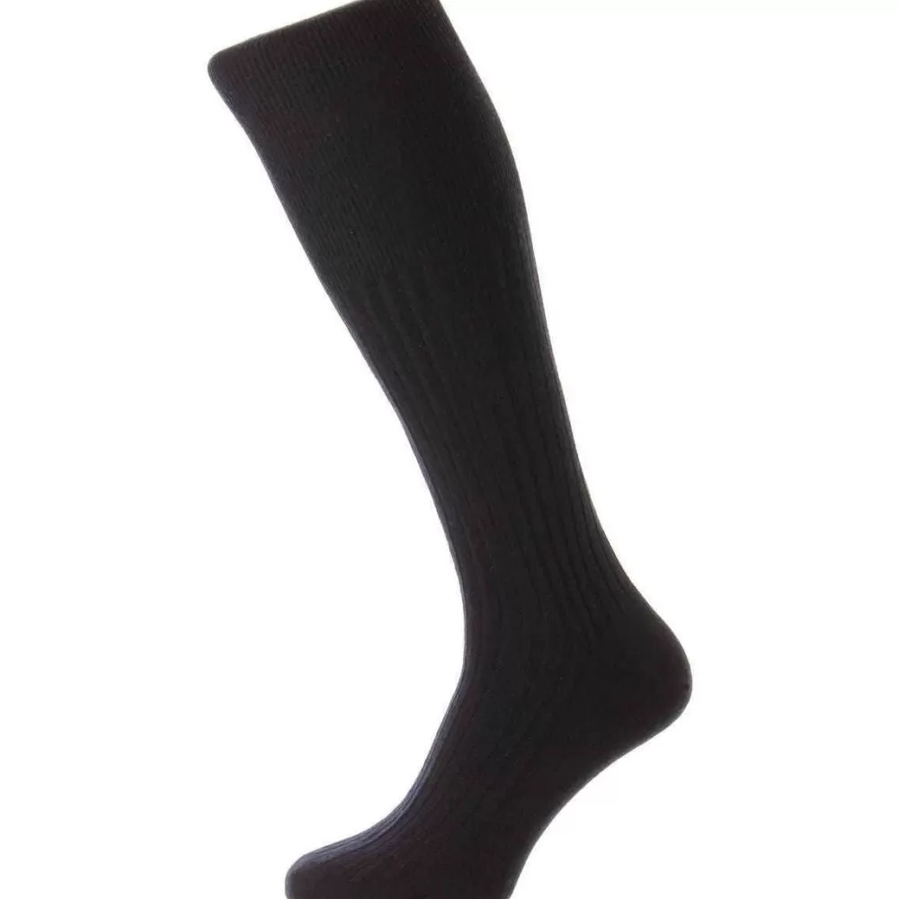 Pantherella Men's Socks^Navy Rutherford Merino Royale Over The Calf Socks