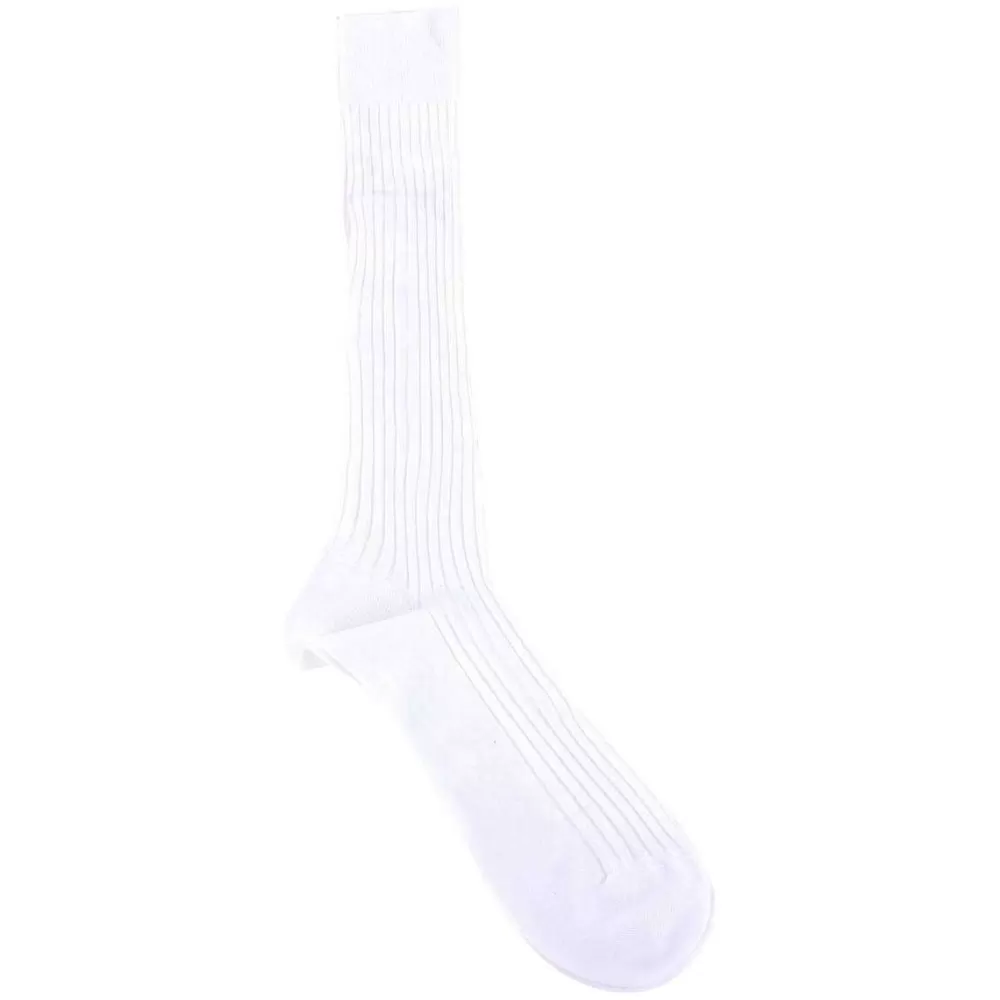 Pantherella Men's Socks^White Danvers Rib Over The Calf Cotton Lisle Socks